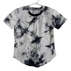 Posh Kiddos White & Black Tie Dye Biker Shirt Size 12 Months